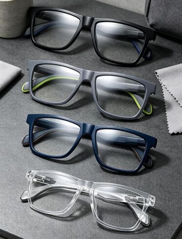 HEEYYOK 1.75 Reading Glasses for Men,Oversized Square Large Readers for Men XL, Comfort Rubber Arm Cheaters Reading Glasses for Men Spring Hinge 4Pack in Saudi Arabia