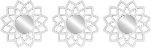 مجموعة Northlight مكونة من 3 مرايا حائط مقوسة باللون الأبيض غير اللامع مقاس 9.5 بوصة in Kuwait