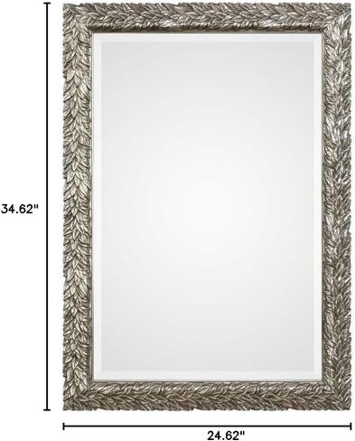 مرآة ايفلينا على شكل أوراق فضية من اترموست - 24.625x34.625x1 in Kuwait