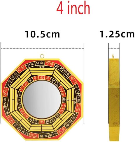 4" Inch ba gua Traditional Chinese Feng Shui Convex Bagua Mirror Lucky Fengshui Gift（Convex Mirror） Bagua Mirror for Protection Against Harmful Special in Kuwait