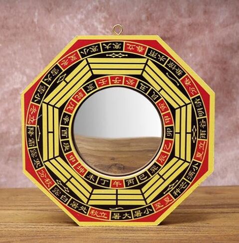 4" Inch ba gua Traditional Chinese Feng Shui Convex Bagua Mirror Lucky Fengshui Gift（Convex Mirror） Bagua Mirror for Protection Against Harmful Special in Kuwait
