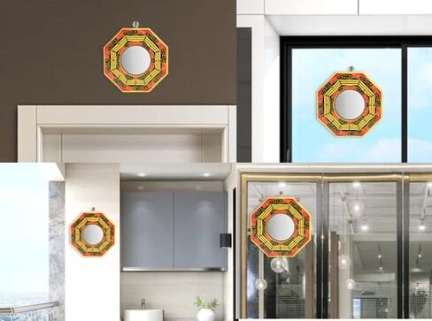 4" Inch ba gua Traditional Chinese Feng Shui Convex Bagua Mirror Lucky Fengshui Gift（Convex Mirror） Bagua Mirror for Protection Against Harmful Special in Kuwait