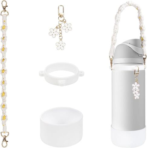 Comprehensive Compatible Owala Accessories Set: Silicone Boot for 24oz & 32oz Bottles, Water Bottle Handle Strap, Bottle Seal Ring, Replacement Stopper, Charms, Compatible Owala FreeSip in Kuwait