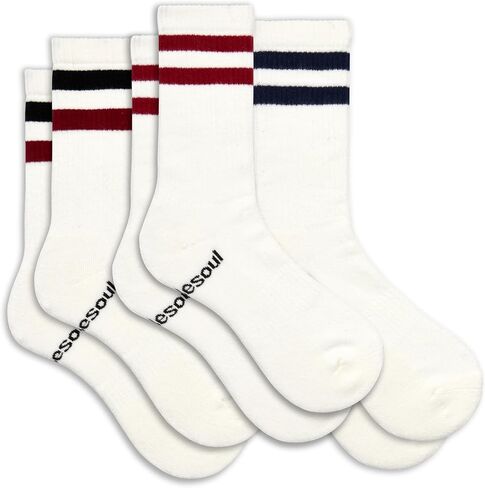 doublesoul Men & Women 3 Pack Mixed Varsity Crew Socks, High Socks, Organic Cotton in Saudi Arabia