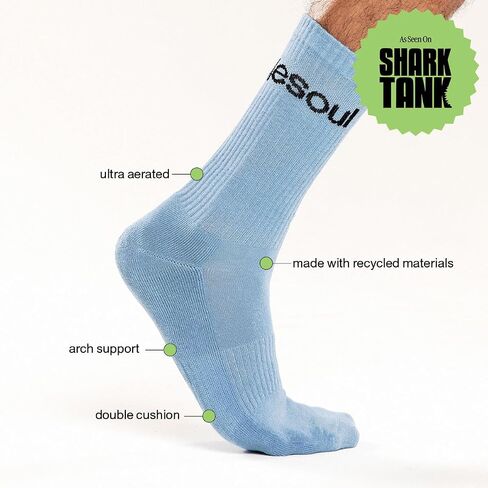 doublesoul Men & Women 3 Pack Mixed Varsity Crew Socks, High Socks, Organic Cotton in Saudi Arabia