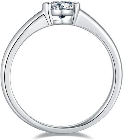 14k White Gold Plated 1 Ct Round Cut White Diamond Engagement Ring for Women Sterling Silver Promise Ring in Saudi Arabia