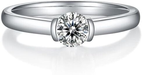 14k White Gold Plated 1 Ct Round Cut White Diamond Engagement Ring for Women Sterling Silver Promise Ring in Saudi Arabia
