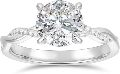 14K 2ct Moissanite Ring 14K Gold Twisted Moissanite Engagement Ring 14K Gold Rings for Women in Saudi Arabia