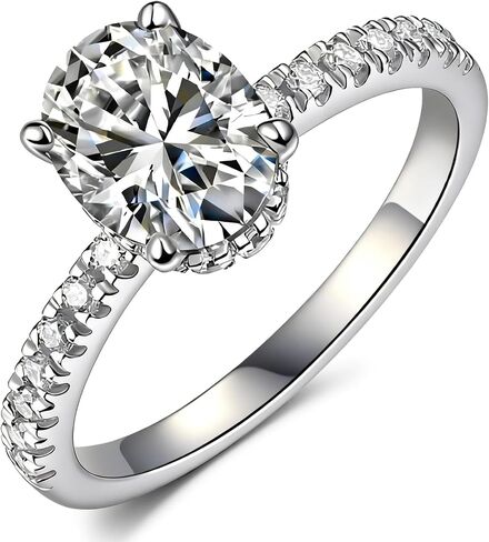 Moissanite Women's Engagement Ring, Moissanite Women's Promise Ring, Sterling Silver Engagement Ring, Fashion Jewelry for Women in Saudi Arabia