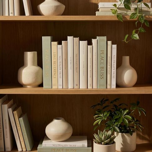 Hollow Book Storage Box Set of 3, Decorative Book Boxes for Coffee Table Styling, Hidden Storage Boxes for Bookshelf & Living Room Decor, Photo & Keepsake Organizer, Blue Beige White in Saudi Arabia