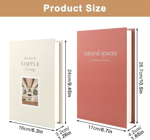 Decorative Books - Set of 2 Boxes for Coffee Table, Bookshelf & Mantel Decor, Modern Aesthetic Fake/Faux Paper Books for Modern Home Decoration, Photo Storage and as a Keepsake Box in Saudi Arabia