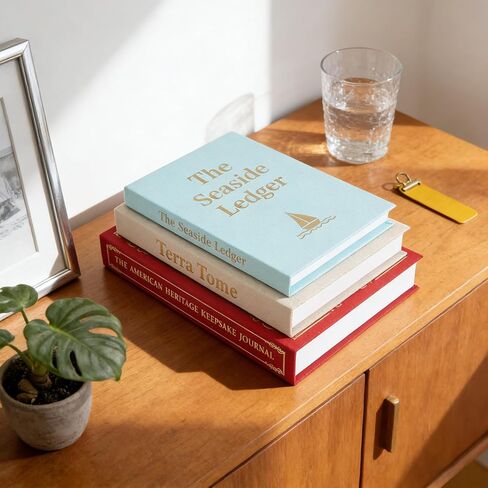 Decorative Books with Hidden Storage - Set of 3 Linen Faux Books for Coffee Table Decor, Bookshelf & Mantel Styling - Fake Book Storage Box for Home Decor, Keepsakes & Photos in Saudi Arabia