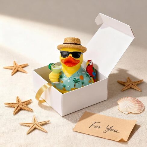 OYL Beach Themed Memorial Resin Duck Figurine,Craft Tropical Music Tribute Duck Collectible Decor for Parrotheads, Margarita-Inspired Enthusiasts,Desk Shelf Office Home Decor ﻿ in Kuwait