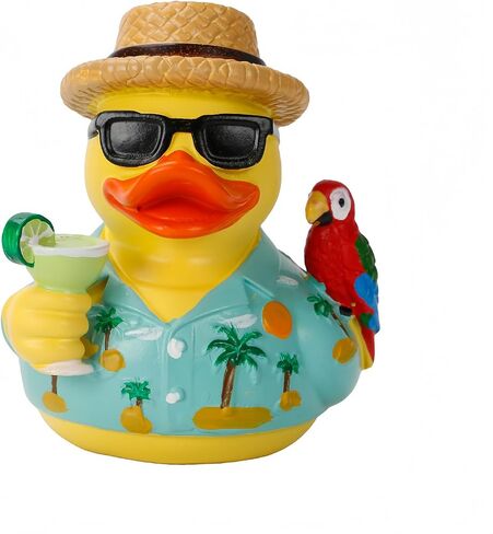 OYL Beach Themed Memorial Resin Duck Figurine,Craft Tropical Music Tribute Duck Collectible Decor for Parrotheads, Margarita-Inspired Enthusiasts,Desk Shelf Office Home Decor ﻿ in Kuwait