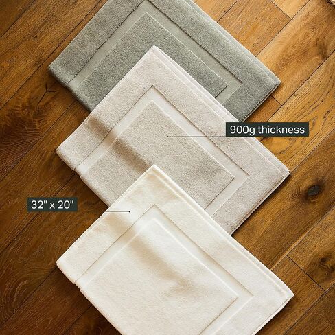 Preston Lane Douro Bath Mat – 100% Cotton, Plush & Absorbent Quick-Dry Bathroom Rug – Hotel-Quality Floor Mat for Shower or Tub, Made in Portugal, Clay in Saudi Arabia