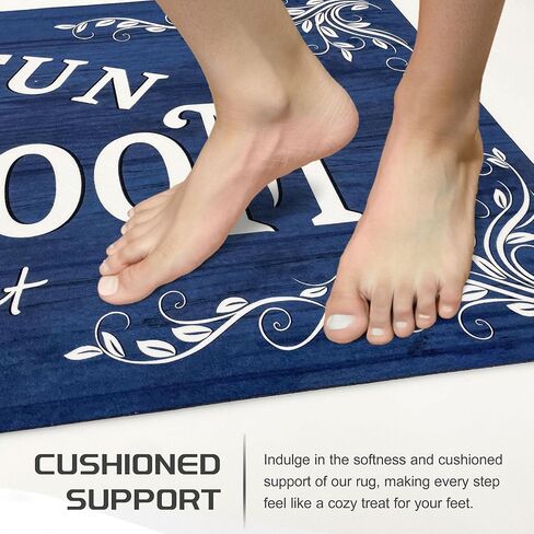 Lansny Laundry Room Rug Runner 20"x48" Non Slip Waterproof Laundry Mats for Laundry Room Decor Washable Floor Farmhouse Laundry Rug for Mudroom, Washroom, Bathroom, Navy Blue in Saudi Arabia