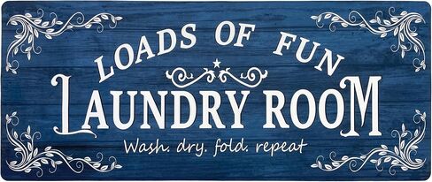 Lansny Laundry Room Rug Runner 20"x48" Non Slip Waterproof Laundry Mats for Laundry Room Decor Washable Floor Farmhouse Laundry Rug for Mudroom, Washroom, Bathroom, Navy Blue in Saudi Arabia