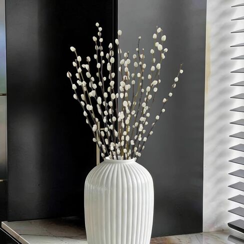 20 Pcs Natural Preserved Dried Flowers Real Pussy Willow Branches for Vases Tall Artificial Pussywillow Stems 19.7" White Snow Pussywillows for Home Decor Indoor Wedding Party Hotel Fireplace in Saudi Arabia