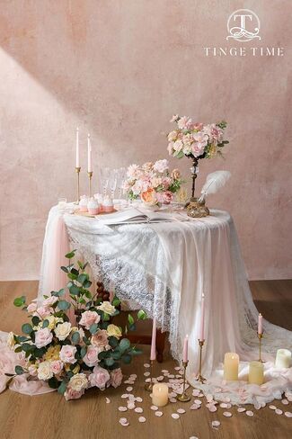 TINGE TIME Rose Artificial Flowers Combo, Blush Pink Flowers Fake Foam Peony Dahlia with Stems for DIY Wedding Bouquets Baby Shower Party Table Centerpieces Home Decorations in Saudi Arabia