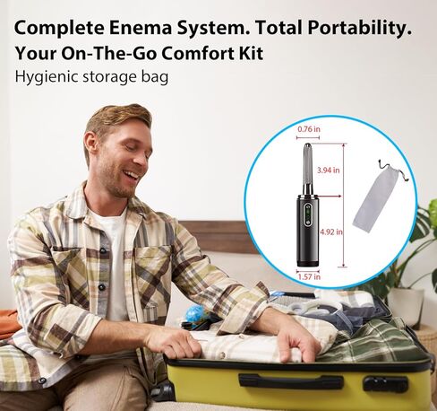 Upgrade Enema Anal Douche , Waterproof Touch Control, Enemas-Douches for Men & Women Colon Cleanse, Shower Enema Bulb-Bottles Kit, Electric Rotating Nozzle, Pressure Spray, Two Douching Modes in Saudi Arabia