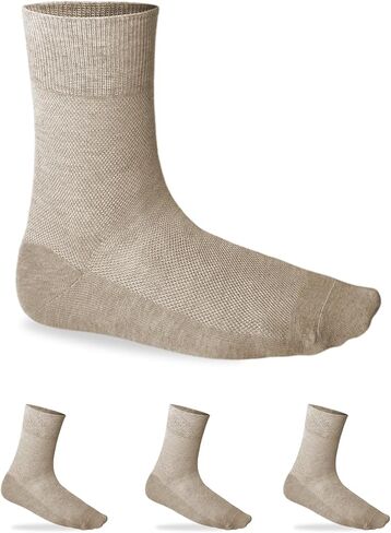 Men's Ultra Thin LINEN-COTTON Lightweight Socks (3 PAIRS) Anti-Odor Slim Breathable Mesh Fabric for Summer in Saudi Arabia