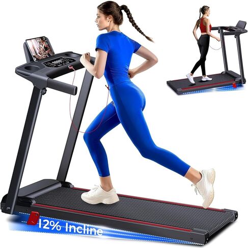 Walking Pad Treadmill, Walking Pad with Handle Bar, Foldable Treadmills for Home Office, Running Machine with LED Display & Remote Control in Kuwait