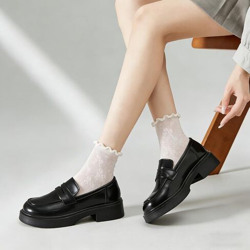 6 Pairs Women Sheer Ruffle Socks Lace Ankle Dress Socks in Kuwait