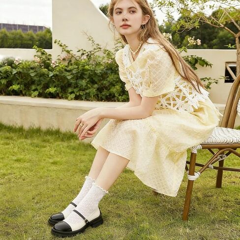 6 Pairs Women Sheer Ruffle Socks Lace Ankle Dress Socks in Kuwait