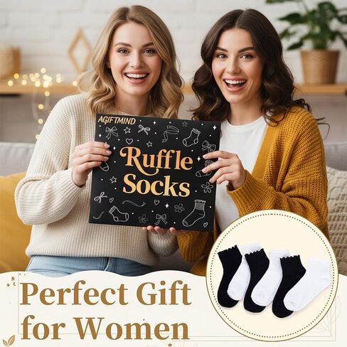 6 Pairs Women's Ruffle Socks Cute Frilly Ankle Socks for Dress, Causual Outfits in Saudi Arabia