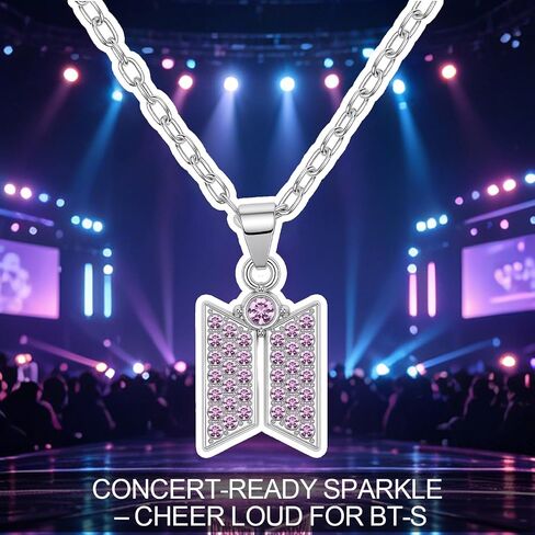 AICase for Arirang Merch Gifts Army Necklace Shirt Stickers Jersey Lightstick Album Vinyl Keychain Bangtan Pendant Merch 18K Gold Plated Cubic Zirconia Merchandise Jewelry for Fans Birthday in Saudi Arabia