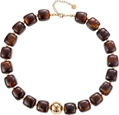 قلادة Tondiamo Boho مكتنزة مطرزة، قلادة ملونة مربعة من الأكريليك، Y2k مجوهرات صيفية للشاطئ هدية للنساء in Kuwait