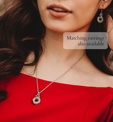 Chain Mettle Jewelry 11-Loop Love Knot for 11th Anniversary – Stainless Steel Necklace for Wife with Eleven Rings – Symbolic Modern - Handcrafted in USA in Saudi Arabia