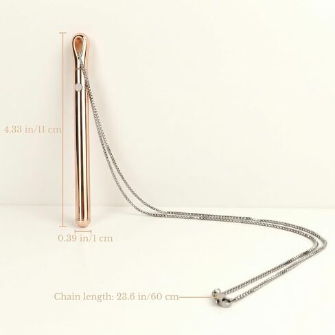 Rose Gold Necklace - Silver Chain Long Pendant Rechargeable long Necklaces for Women Trendy, Rose Gold Jewelry Gift for Her in Saudi Arabia