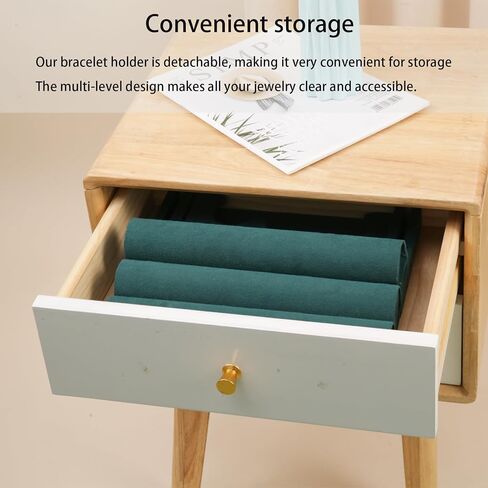 Velvet 3 Tier Bracelet Holder Display Stand, Detachable Jewelry Organizer Rack for Vendors, Green Watch Organizer Racks for Selling(2 PACK) in Saudi Arabia