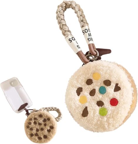 Plush Cookie Coin Purse Keychain, Cute Mini Wrist Purse Bag with Zipper Keychain, Detachable Pouch Wristlet Wallets for Women Men Phone Keys Bag Charm (Chocolate Cookie, 1) in Saudi Arabia