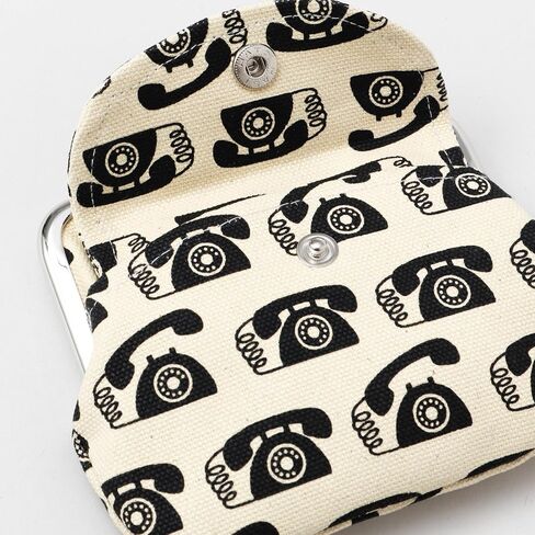 [倭物や Kaya] Retro Gamaguchi - Purse with Clasp/Japanese Retro Parent and Child Purse Partition 7JMP4303 PHONE WHITE & BLACK in Saudi Arabia