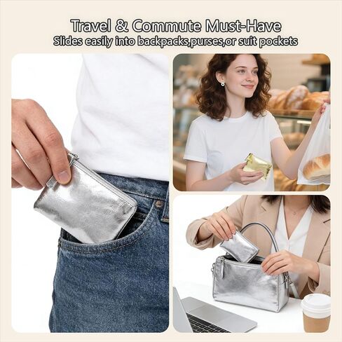 3Pcs Mini Coin Purse,Portable PU Leather Wallet with Zipper,Small Change Holder Pouch for Women Credit Card ID Key in Saudi Arabia