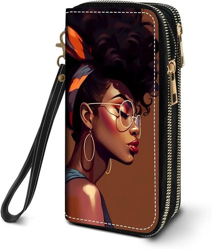 Women's Large Capacity Wallet PU Leather Zip Around Clutch Purse Multifunctional Wallet with Removable Wristlet Strap for Smart Phone/Coin/Card/Cash, Sugar Skull Girl Roses in Saudi Arabia