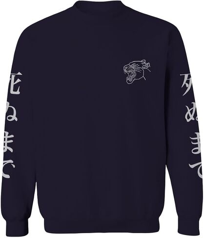 0520. Japanese Dark Style Puma dope Graphic Till Death Streetwear Gothic Society Men's Crewneck Sweatshirt in Saudi Arabia