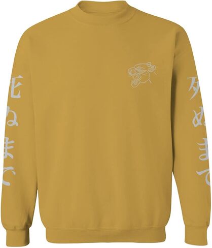 0520. Japanese Dark Style Puma dope Graphic Till Death Streetwear Gothic Society Men's Crewneck Sweatshirt in Saudi Arabia