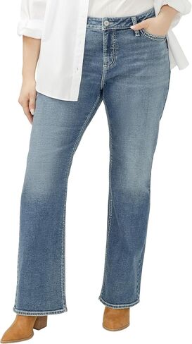 شركة Silver Jeans Co. بنطال جينز Suki نسائي مقاس كبير ومتوسط ​​الارتفاع ونحيف in Kuwait