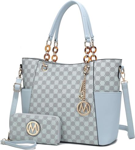 J’OMOR by Mia Merlina Tote Bag for Women, Print Handbag Set with Wallet Top-Handle Bag Vegan Leather Purse in Kuwait