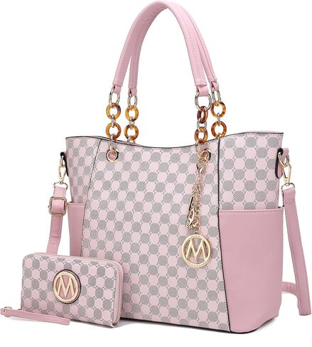 J’OMOR by Mia Merlina Tote Bag for Women, Print Handbag Set with Wallet Top-Handle Bag Vegan Leather Purse in Kuwait