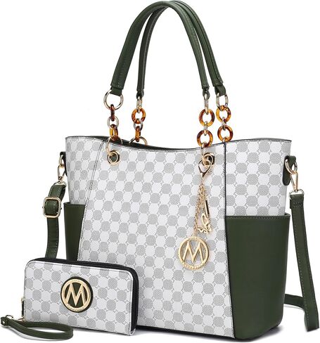 J’OMOR by Mia Merlina Tote Bag for Women, Print Handbag Set with Wallet Top-Handle Bag Vegan Leather Purse in Kuwait