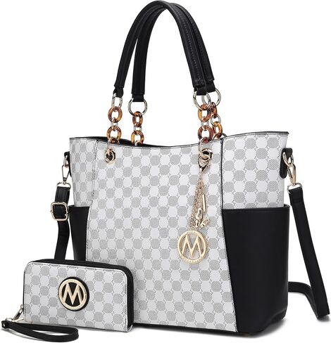 J’OMOR by Mia Merlina Tote Bag for Women, Print Handbag Set with Wallet Top-Handle Bag Vegan Leather Purse in Kuwait