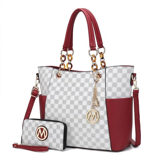 J’OMOR by Mia Merlina Tote Bag for Women, Print Handbag Set with Wallet Top-Handle Bag Vegan Leather Purse in Kuwait