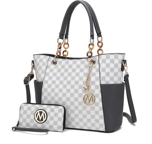 J’OMOR by Mia Merlina Tote Bag for Women, Print Handbag Set with Wallet Top-Handle Bag Vegan Leather Purse in Kuwait