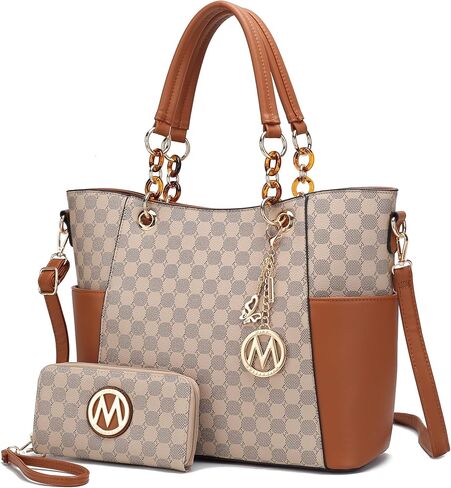 J’OMOR by Mia Merlina Tote Bag for Women, Print Handbag Set with Wallet Top-Handle Bag Vegan Leather Purse in Kuwait