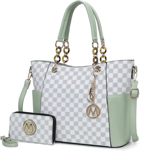 J’OMOR by Mia Merlina Tote Bag for Women, Print Handbag Set with Wallet Top-Handle Bag Vegan Leather Purse in Kuwait