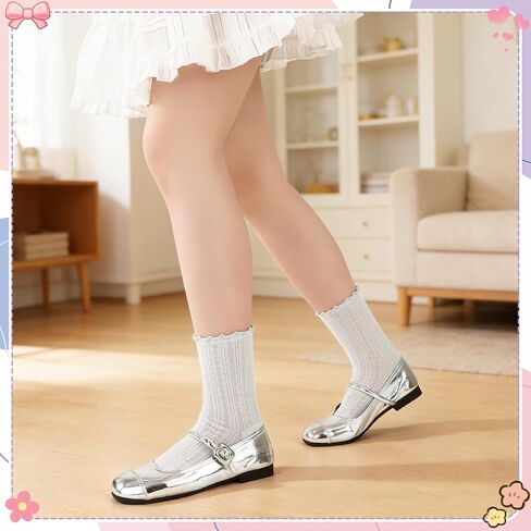 8 Pcs Women's Ruffle Crew Socks, Summer Lace Mesh Pointelle Sheer Thin Socks, Casual Frilly Knit Dress Ankle Sock in Saudi Arabia